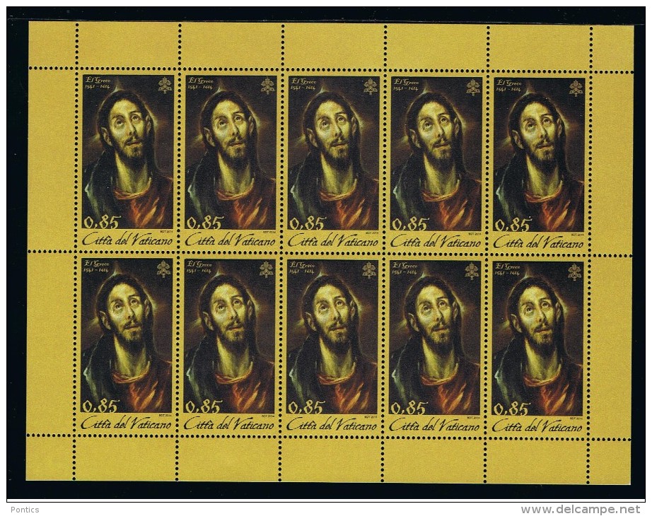 2014 - VATICAN - VATICANO - VATIKAN - D14 - MNH  SHEET OF 10 STAMPS ** - Nuevos