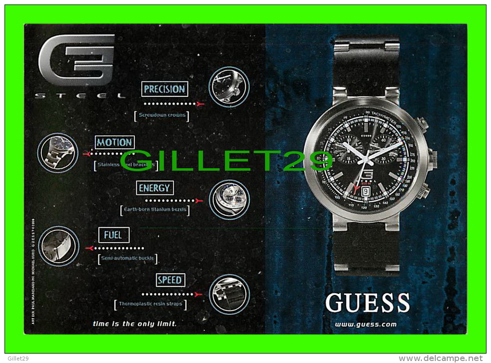 PUBLICITÉ - ADVERTISING - GUESS, MONTRE STEEL - ZOOM CARDS - - Publicité