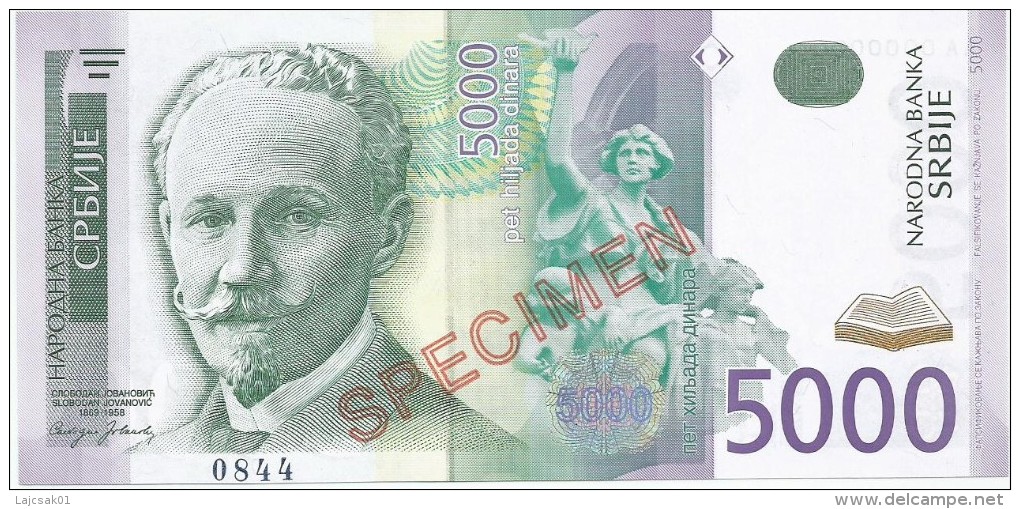 Serbia 5000 Dinara 2003. UNC  SPECIMEN - Serbia