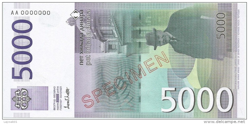 Serbia 5000 Dinara 2003. UNC  SPECIMEN - Serbia