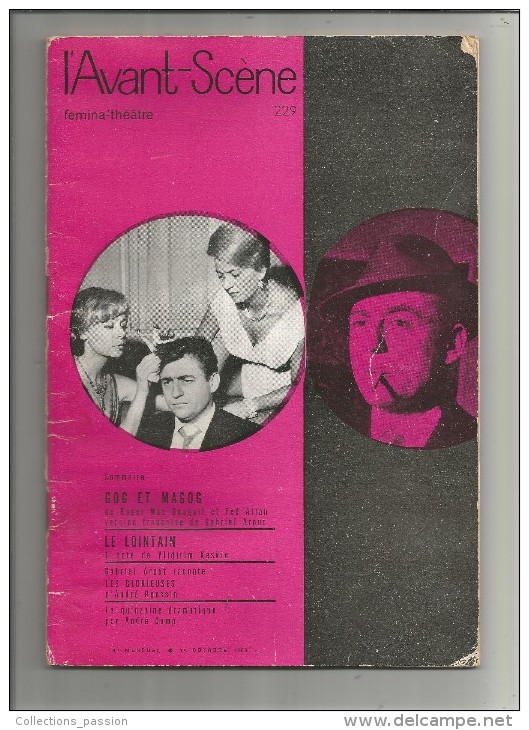 THEATRE , L'Avant-Scéne , Fémina Théâtre , 1960 , GOG ET MAGOG, François  PERIER , 50 Pages, 3 Scans ,  Frais Fr :3.00€ - Sonstige & Ohne Zuordnung