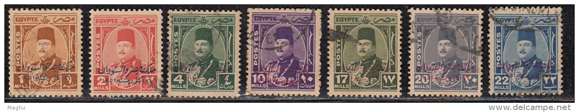 Egypt Used 1952, Overprint, 7v - Usati