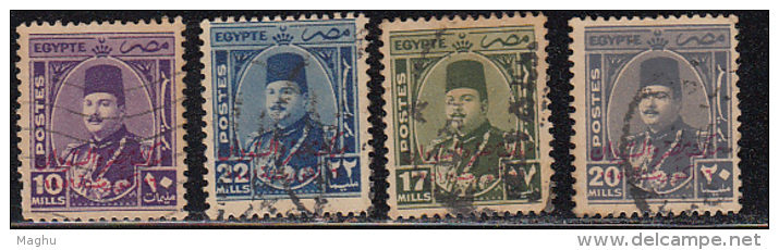 Egypt Used 1952, Overprint, 4v - Gebruikt