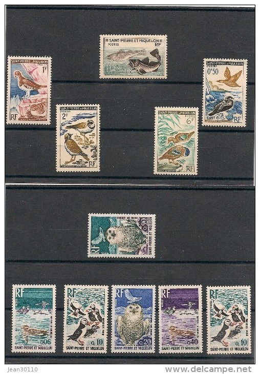 Saint Pierre Et Miquelon  Années 1956-63-73 Lot Faune Côte : 46,50 € Tous** - Collections, Lots & Séries