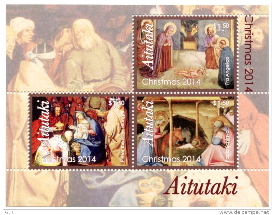 AITUTAKI - 2014 - Noël 2014, Peintures, La Nativité  - BF Neufs // Mnh - Aitutaki