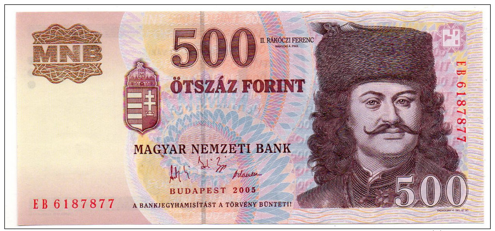 HONGRIE : 500 Forint 2005 (unc) - Hongrie