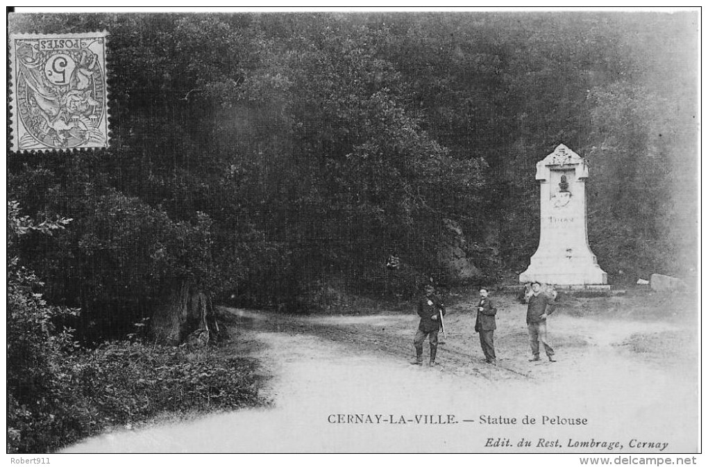 CERNAY LA VILLE : Statue De Pelouse - Belle CPA Postée En 1907 - Cernay-la-Ville