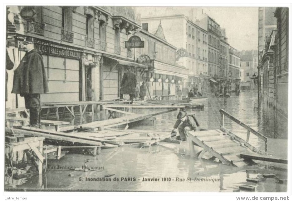 Innondation Paris 1910 Rue St Dominique - Inondations