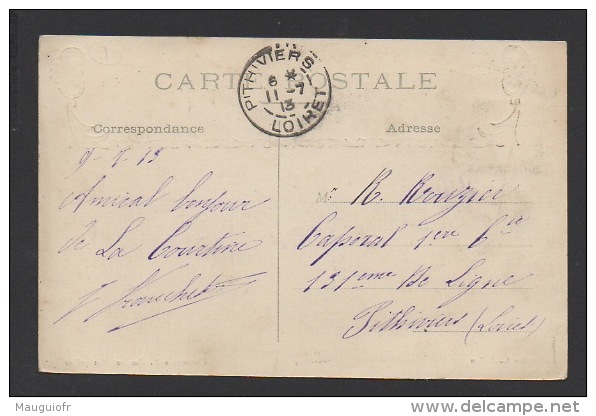 DF / MILITARIA / SOUVENIR DU CAMP DE LA COURTINE DANS LA CREUSE / CIRCULÉE EN 1913 - Casernas