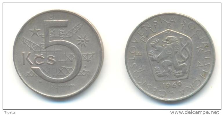 CECOSLOVACCHIA 5 KORONE  ANNO 1969 - Czechoslovakia