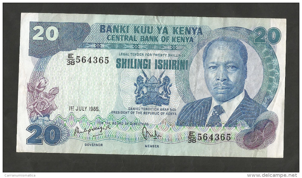 [NC] KENYA - CENTRAL BANK Of KENYA - 20 SHILLINGS (1985) - D. TOROITICH ARAP MOI - Kenia