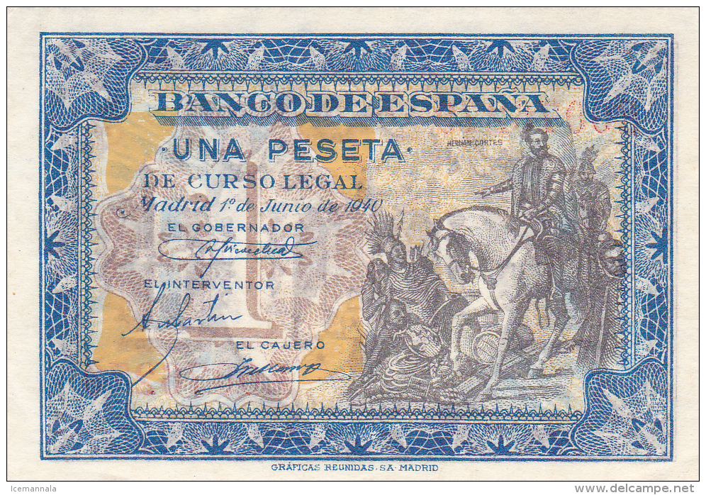 ESPAÑA 1 PESETA  AÑO 1940  S/C - 1-2 Pesetas