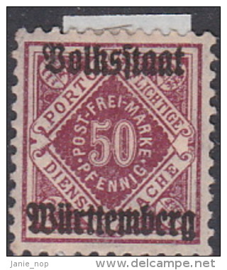 German States Wurttemberg 1919 50 Pf Claret Mint - Mint