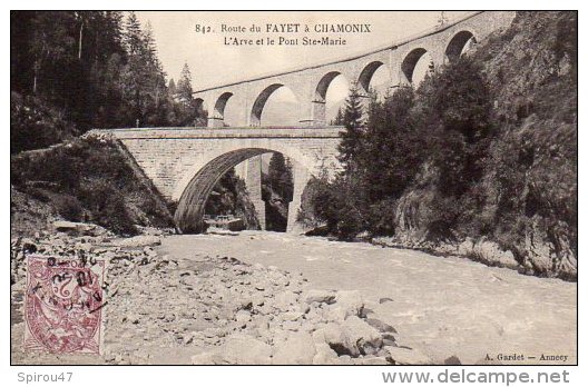 CPA ROUTE DU FAYET A CHAMONIX - L'ARVE ET LE PONT SAINTE MARIE - Sonstige & Ohne Zuordnung