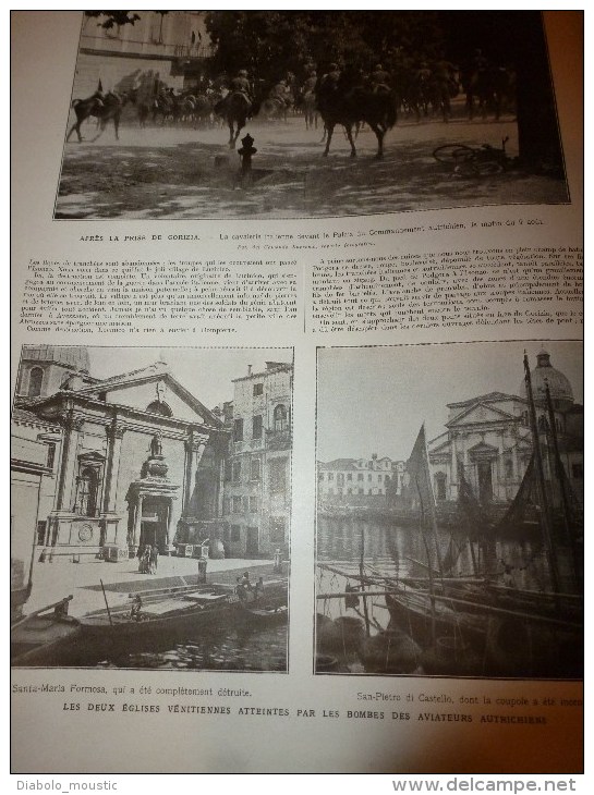 1916:Italiens à IZONSO;Gorizia;Claude Goutaudier De Renaison;Reine Des Belges;MAISONNETTE;Obusier Incendiaire;Aquarelles - L'Illustration