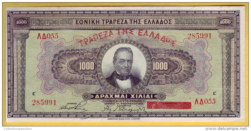 GRECE - Billet De 1000 Drachmai. 4-11-1926. Pick: 100b. NEUF - Grèce