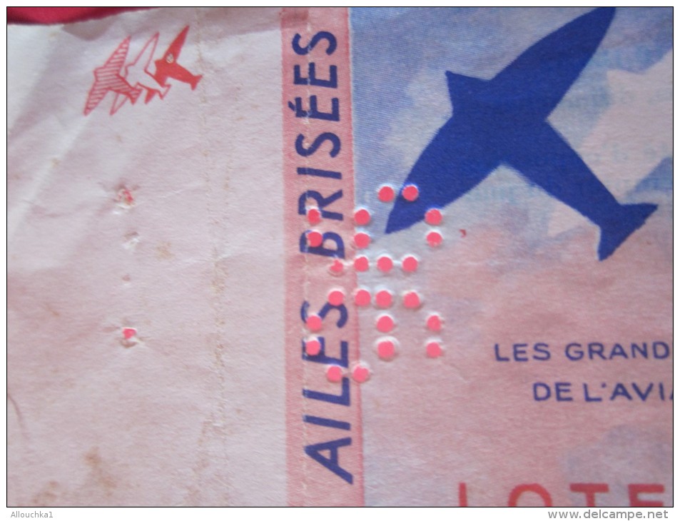 ERREUR Sur Année Naissance Edmée Jarlaud Aviatrice 1911-1939>Billet Loterie Nationale Française 1964"Les Ailes Brisées" - Loterijbiljetten