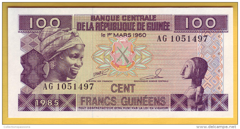 GUINEE - Billet De 100 Francs. 1985. Pick: 30a. NEUF - Guinea