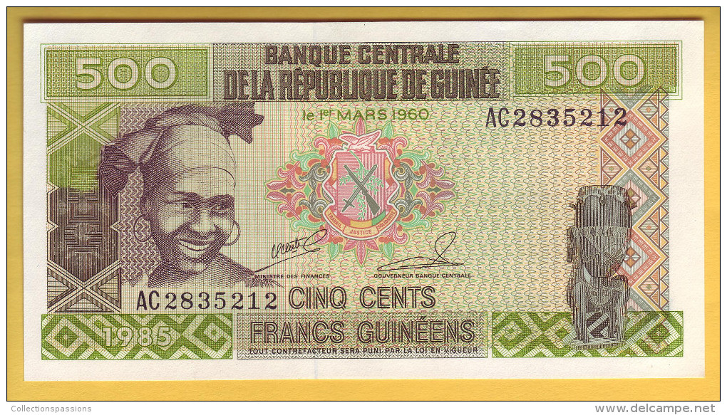 GUINEE - Billet De 500 Francs. 1985. Pick: 31a. NEUF - Guinee