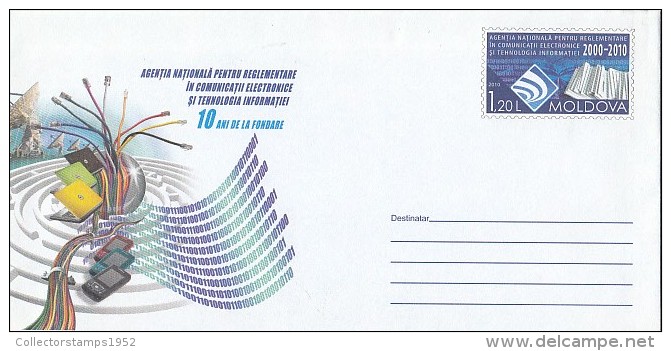 707FM-  COMPUTERS, INFORMATION TECHNOLOGY, COVER STATIONERY, 2010, MOLDOVA - Computers