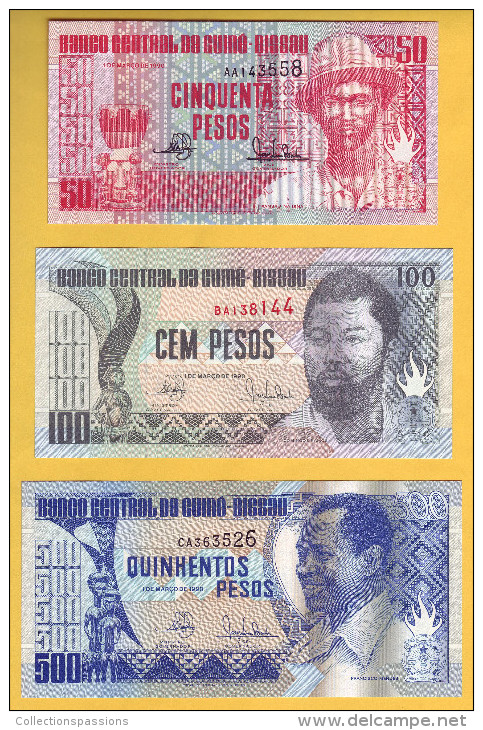 GUINEE BISSAU - Lot De 3 Billets De 50, 100 Et 500 Pesos. 1-3-1990. Pick: 10, 11 Et 12. NEUF - Guinea-Bissau