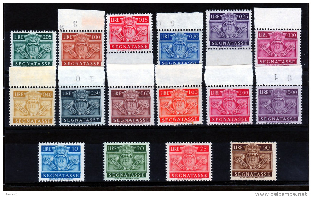 1945 San Marino Saint Marin SEGNATASSE STEMMA Serie Di 16v. MNH** - Segnatasse