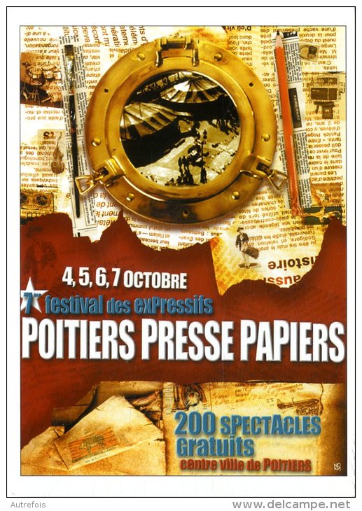 86  -  7 EME FESTIVAL DES EXPRESSIFS  -  POITIERS PRESSE PAPIERS   -  POITIERS  -  CPM PUBLICITAIRE - Publicité