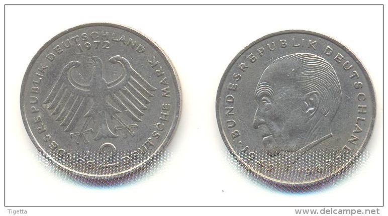 GERMANIA  2 MARCHI  ANNO 1972 LETTERA  J - 2 Marcos