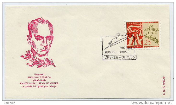 YUGOSLAVIA 1963 Commemorative Cover For 70th Birth Anniversary Of August Cesarac (writer And Revolutionary) - Covers & Documents