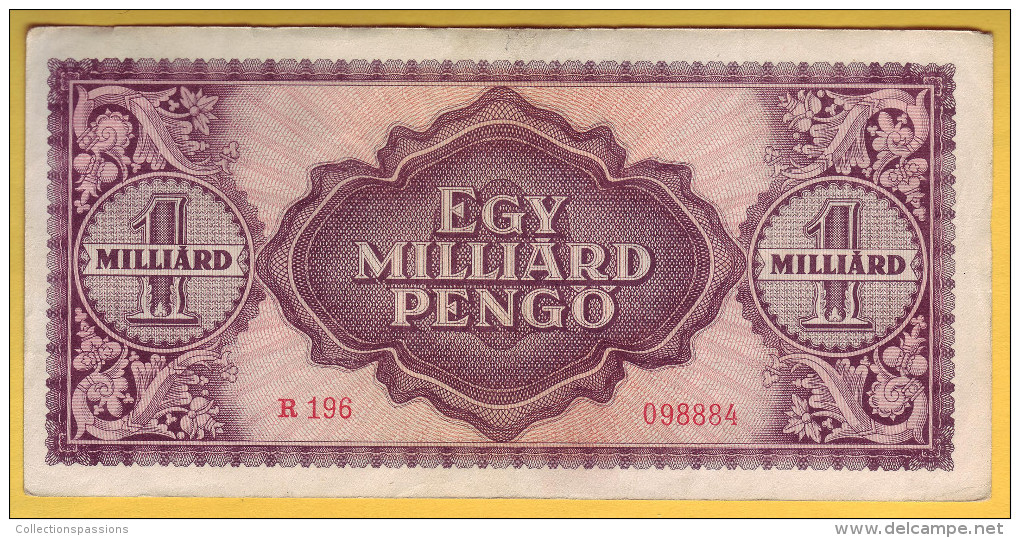 HONGRIE - Billet De 1 Milliard Pengö. 18-3-1946. Pick: 125. SUP - Ungheria