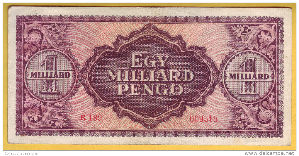 HONGRIE - Billet De 1 Milliard Pengö. 18-3-1946. Pick: 125. SUP - Ungarn