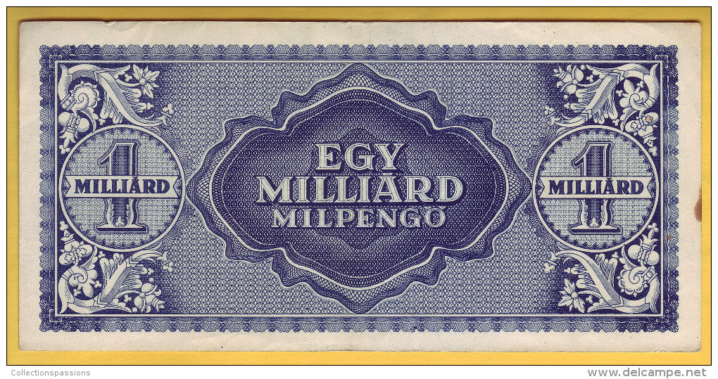 HONGRIE - Billet De 1 Milliard Milpengö. 3-6-1946. Pick: 131. SUP - Hungary