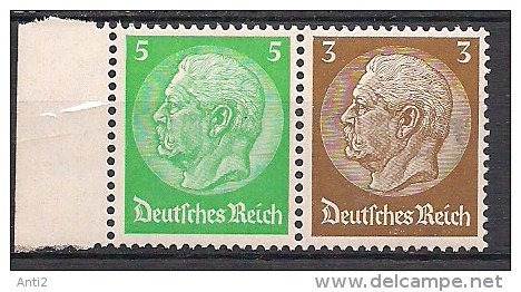 Germany Reich 1934 Germany Mi. W60 1934 Hindenburg Pair , MNH(**). - Zusammendrucke