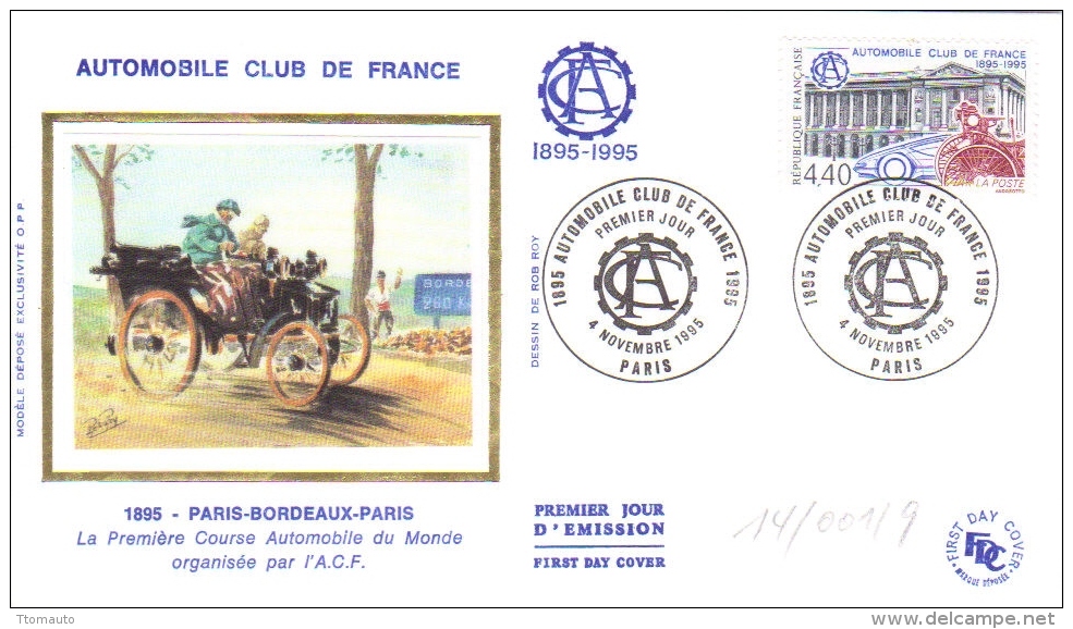 France  -  Paris-Bordeaux-Paris 1895   -    FDC   -  Premier Jour D´Emission - Voitures