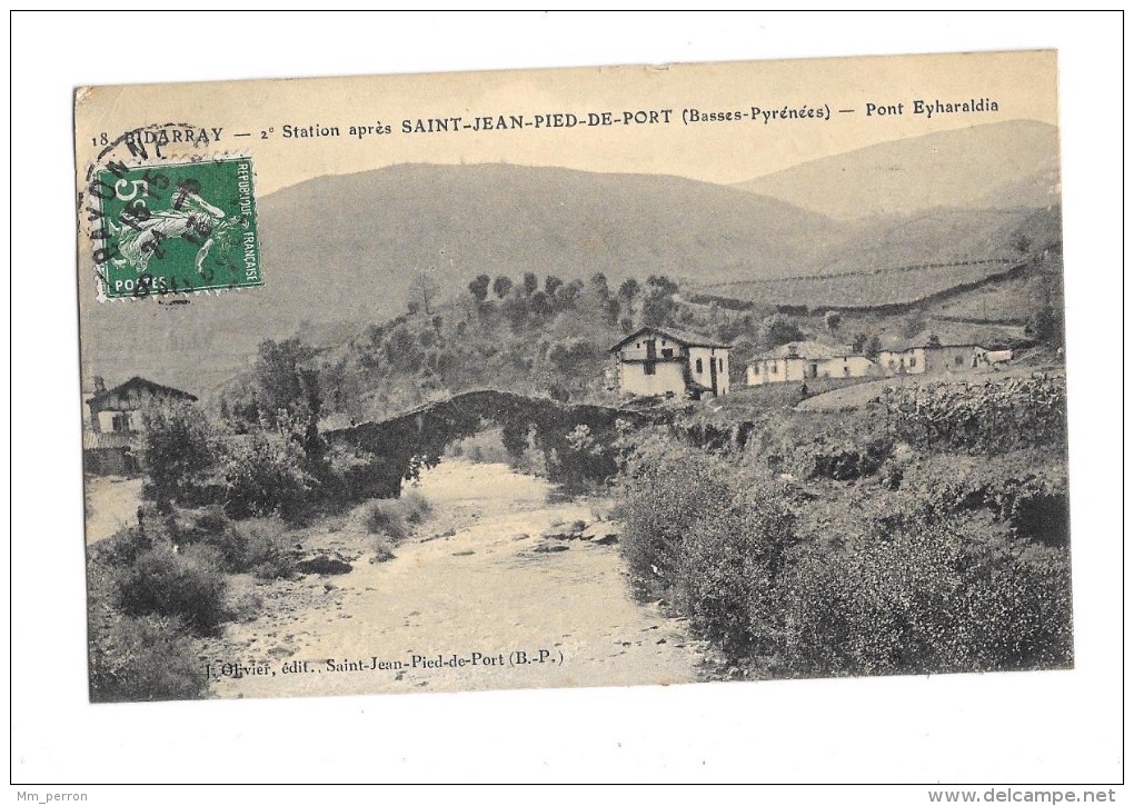 (1909-64) Bidarray - Station Près De Saint Jean Pied De Port - Pont Eyharaldia - Bidarray