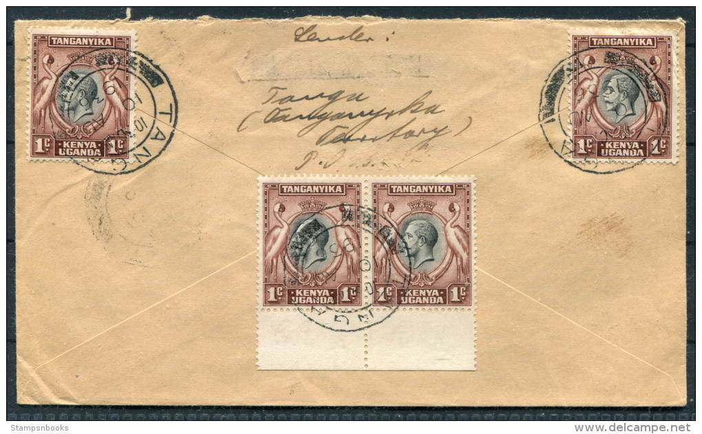 1936 K.U.T. Tanga Silver Jubilee Cover - Luzern Switzerland - Kenya, Uganda & Tanganyika