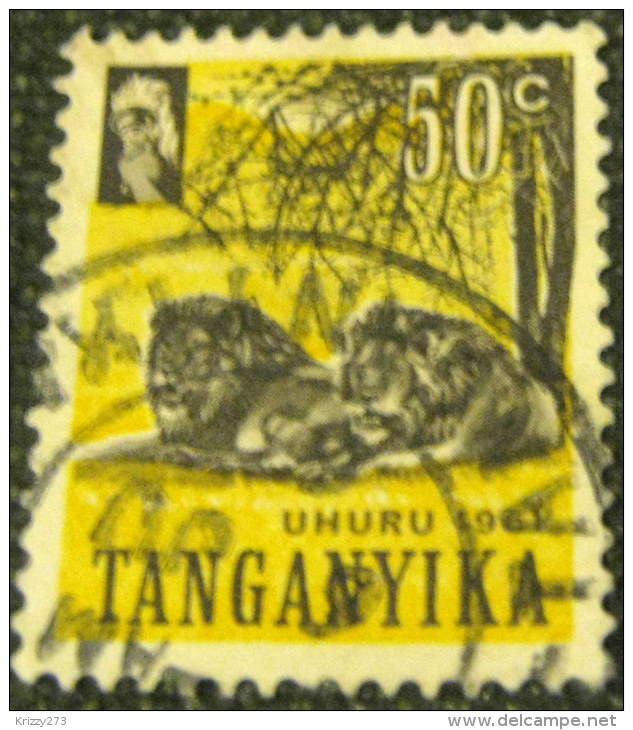 Tanganyika 1961 Lions Independence 50c - Used - Tanganyika (...-1932)