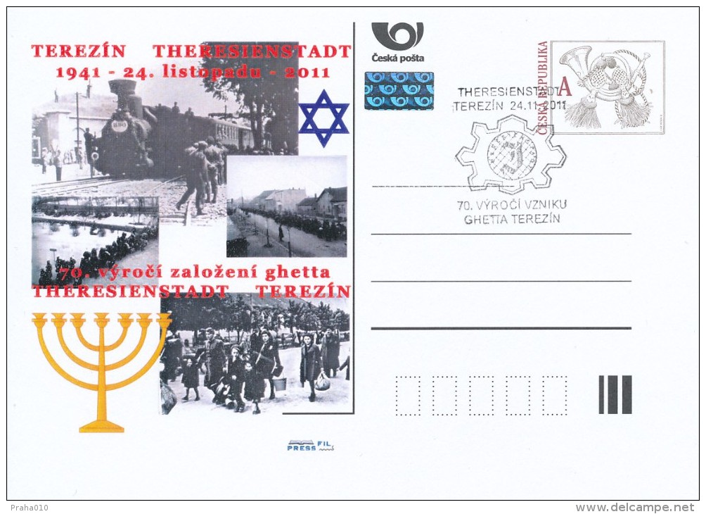 Czech Rep. / Postal Stat. (Pre2011/62cp2) 70th Anniversary Of The Ghetto Terezin - Theresienstadt (1941-2011) - Jewish