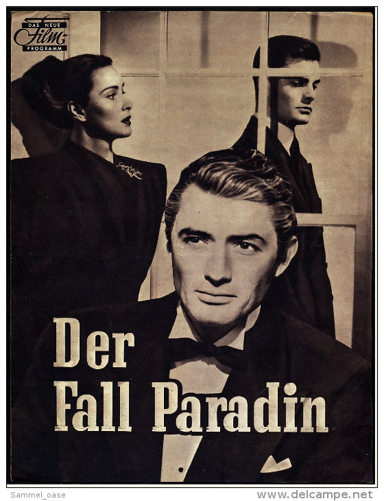 Das Neue Film-Programm Von Ca. 1947  -  "Der Fall Paradin"  -  Mit Gregory Peck , Ann Todd - Zeitschriften