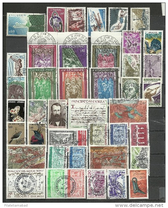 ANDORRA-LOTE DE 58 SELLOS MATASELLADOS DE PRIMER DIA CORREO FRANCES OFERTA 50 ANIVERSARIO (K-3.C.12.14) - Used Stamps