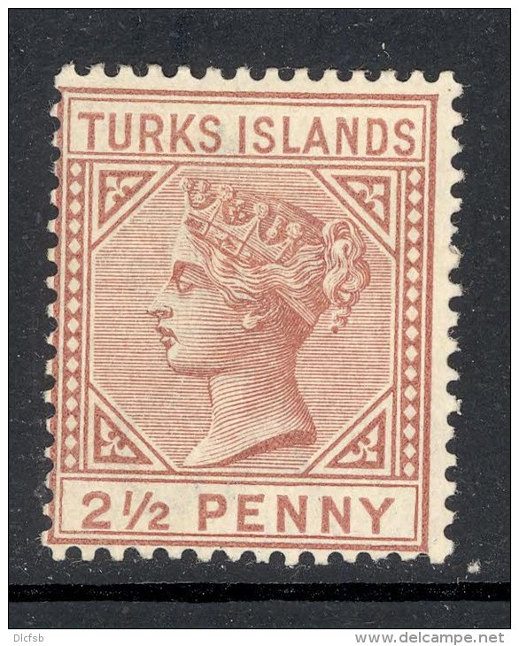 TURKS ISLANDS, 1882 2&frac12;d Red-brown Very Fine MM, Cat &pound;40 - Turks- En Caicoseilanden