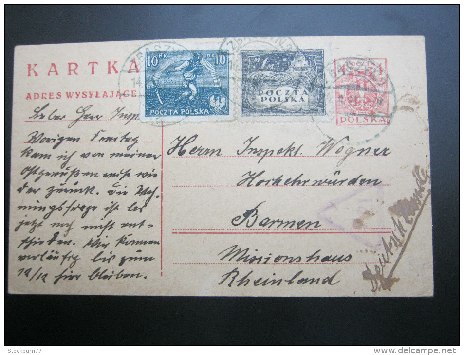 1921, ZBASZYN        , Karte - Covers & Documents