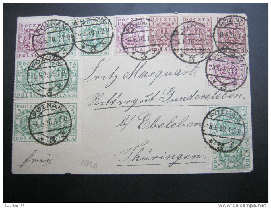 1920 , POZNAN  ,    Brief  , Rückklappe Fehlt - Covers & Documents
