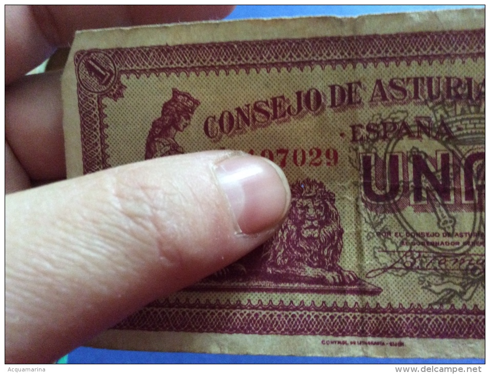 SPAGNA SPAIN 1 PESETA CONSEJO DE ASTURIAS Y LEON WITH PINHOLE - Andere & Zonder Classificatie