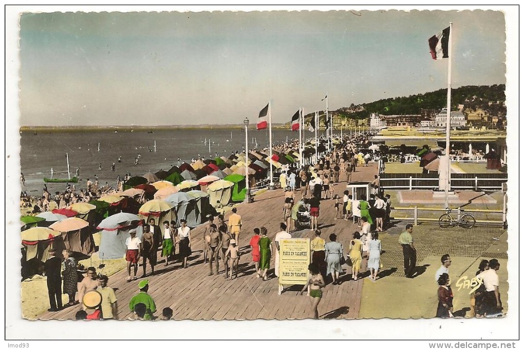 14 - DEAUVILLE - " La Plage Fleurie " - Les Planches Et La Plage - éd. Gaby Artaud N° 8 Colorisée - Deauville