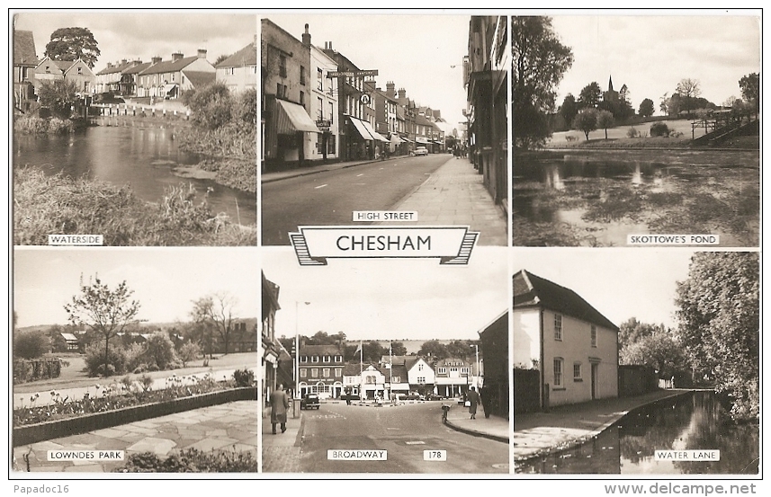 GB - Bu - Chesham - Multiview : High Street, Waterside, Skottowe's Pond, Lowndes Park, Broadway... -Real Photo Lilywhite - Buckinghamshire