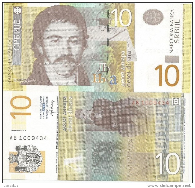 SERBIA 10  DINARA 2013. UNC  AB Prefix - Serbien