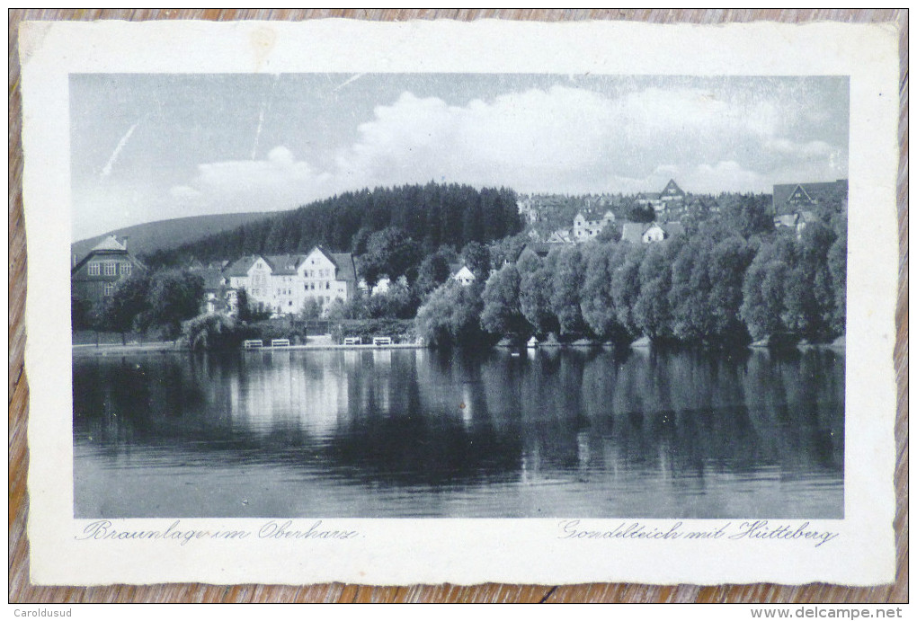 Cpa Allemagne BRAUNLAGER IM OBERHARZ GONDELTEICH MIT  HUTTEBERG - Altenau