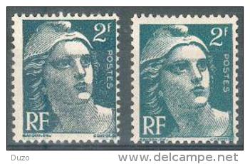 France - 1948 - Variété Type Marianne De Gandon 2 F. Vert Foncé - Y&T N° 713a ** Neufs Sans Charnières (voir Descriptif) - 1945-54 Marianne De Gandon