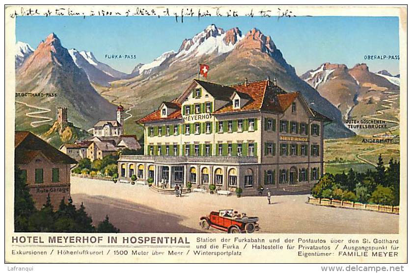 Pays Divers -suisse -ref D526- Hotel Meyerhof In Hospenthal -carte Bon Etat  - - Thal